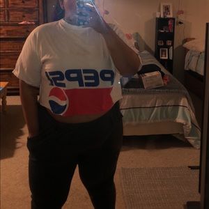 2x plus size crop top Pepsi